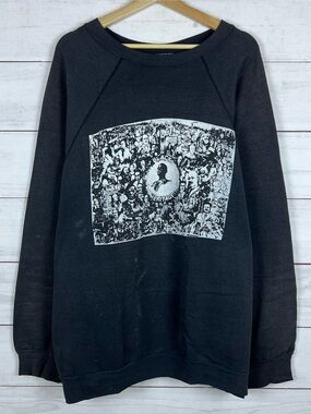 Vintage 90s Black Heritage History Sweatshirt Size 4XL